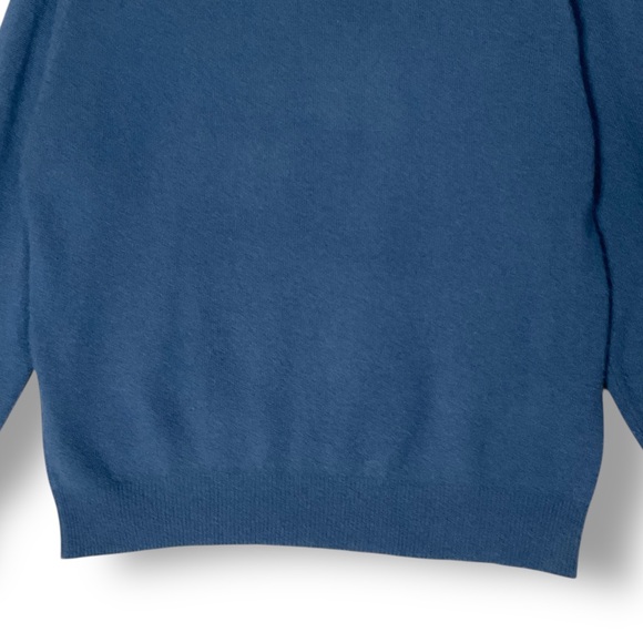Woods & Gray 100% Cashmere Polo Sweater Sz L Long Sleeve Blue Casual Luxury - Picture 9 of 10